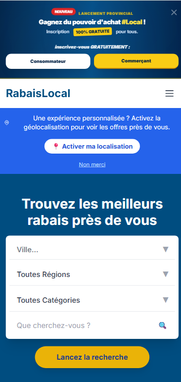 Interface de démonstration RabaisLocal